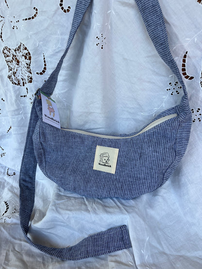 "Crushed Path" Upcycled Sidekick Crescent Bag