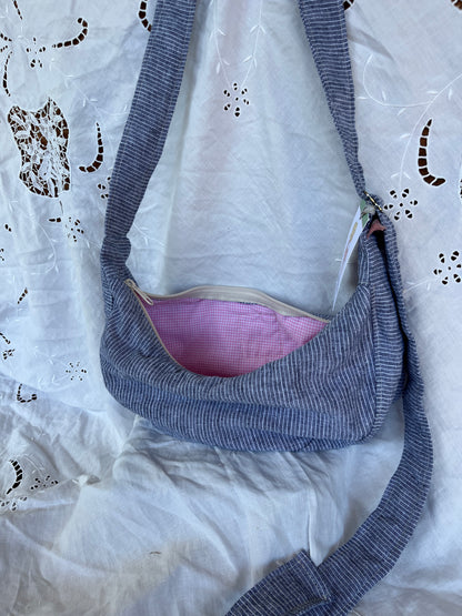 "Crushed Path" Upcycled Sidekick Crescent Bag