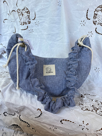 "Crushed Path" Upcycled Ruched Strap Classic Crescent Bag