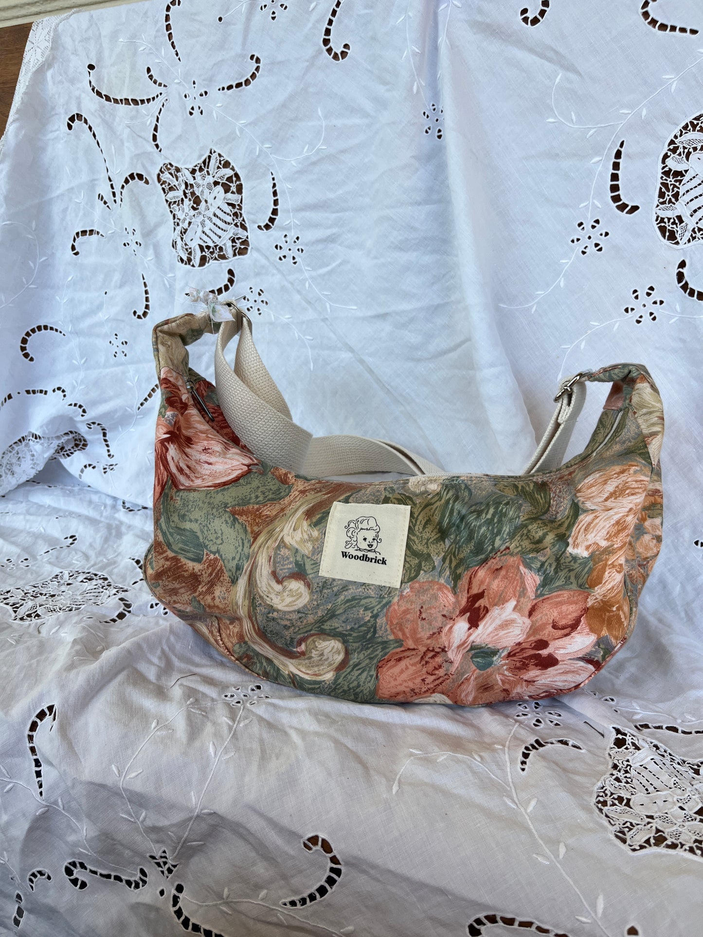 "Terra Cotta" Upcycled Classic Crescent Bag