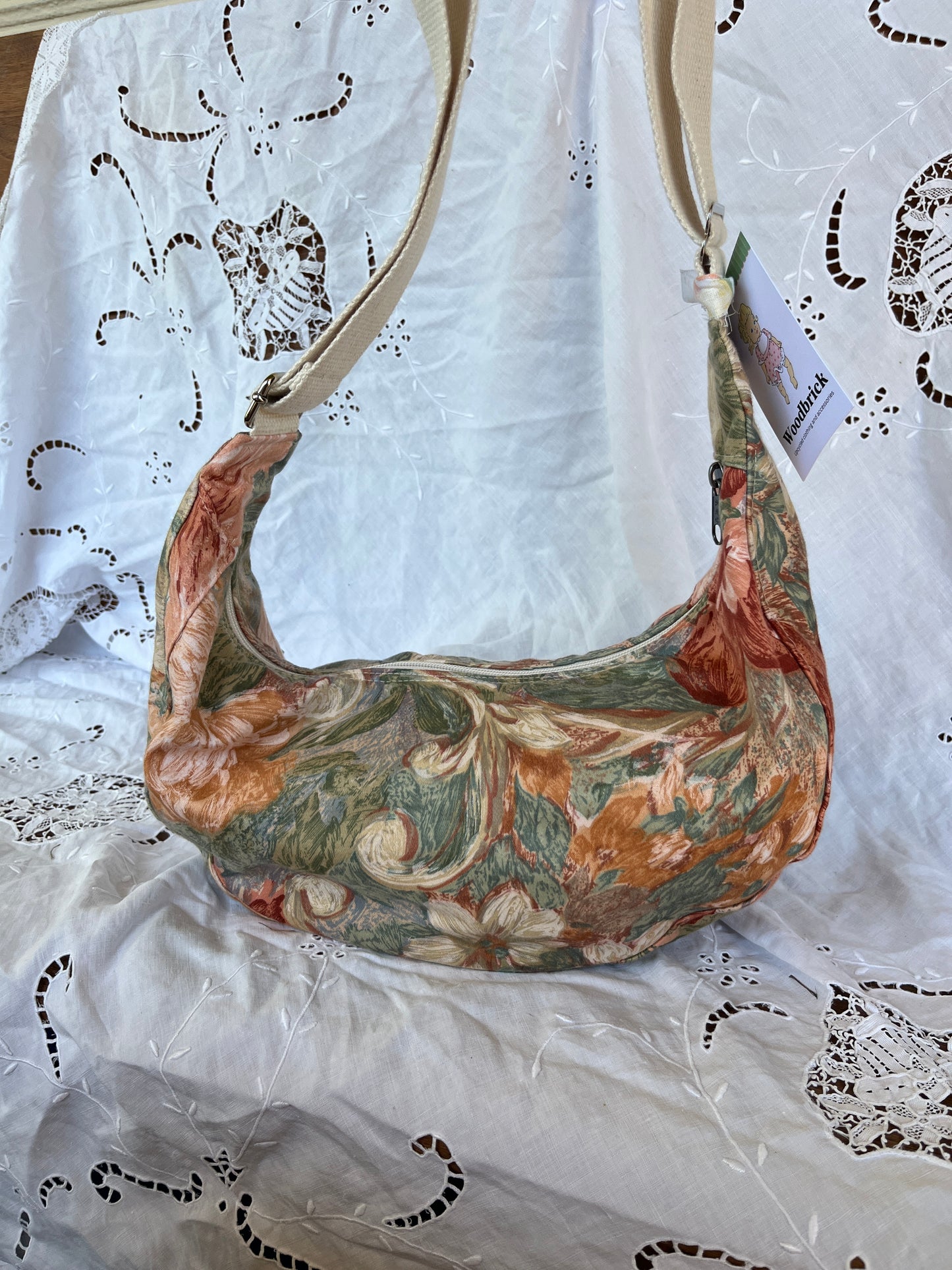 "Terra Cotta" Upcycled Classic Crescent Bag