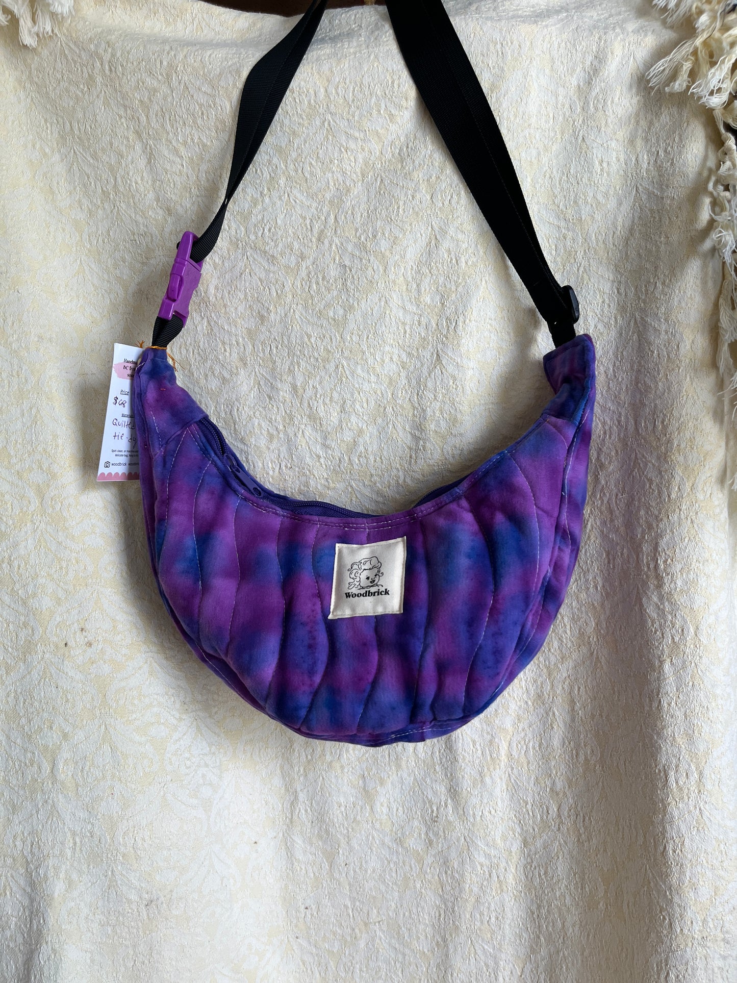 "Purple Swirl" miniCrescent Bag