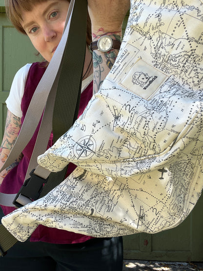 "Around the World" Upcycled Classic Crescent Bag