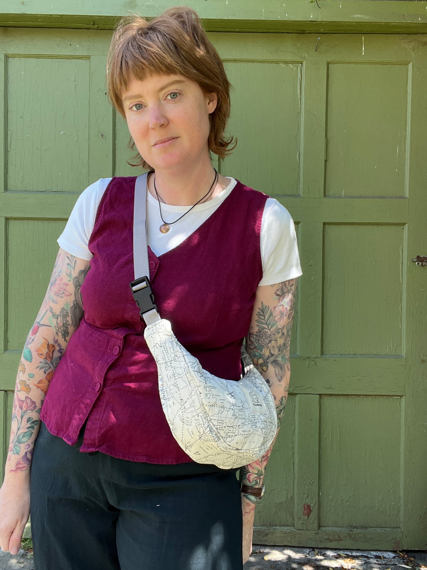 "Around the World" Sidekick Crescent Bag