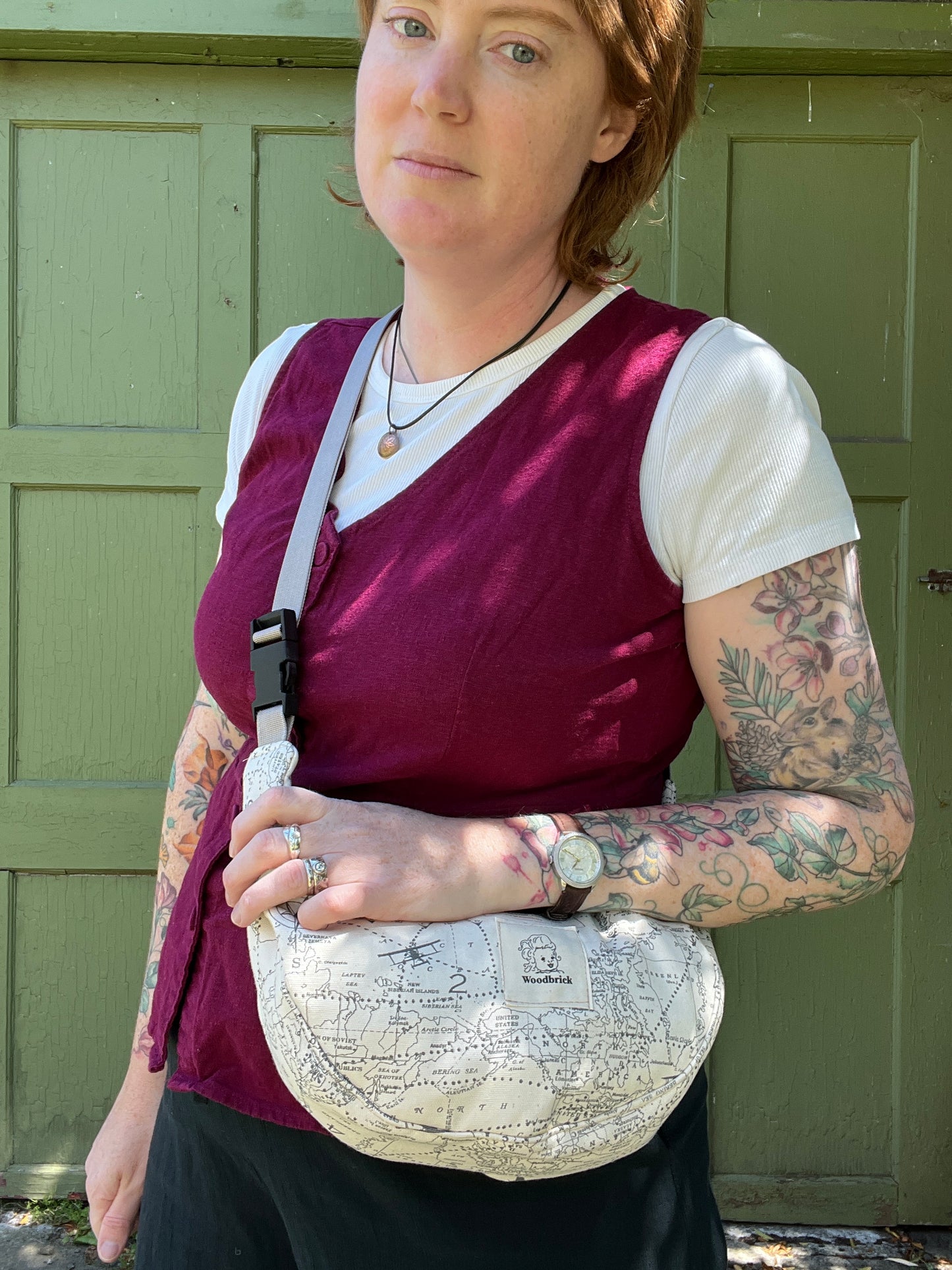 "Around the World" Sidekick Crescent Bag