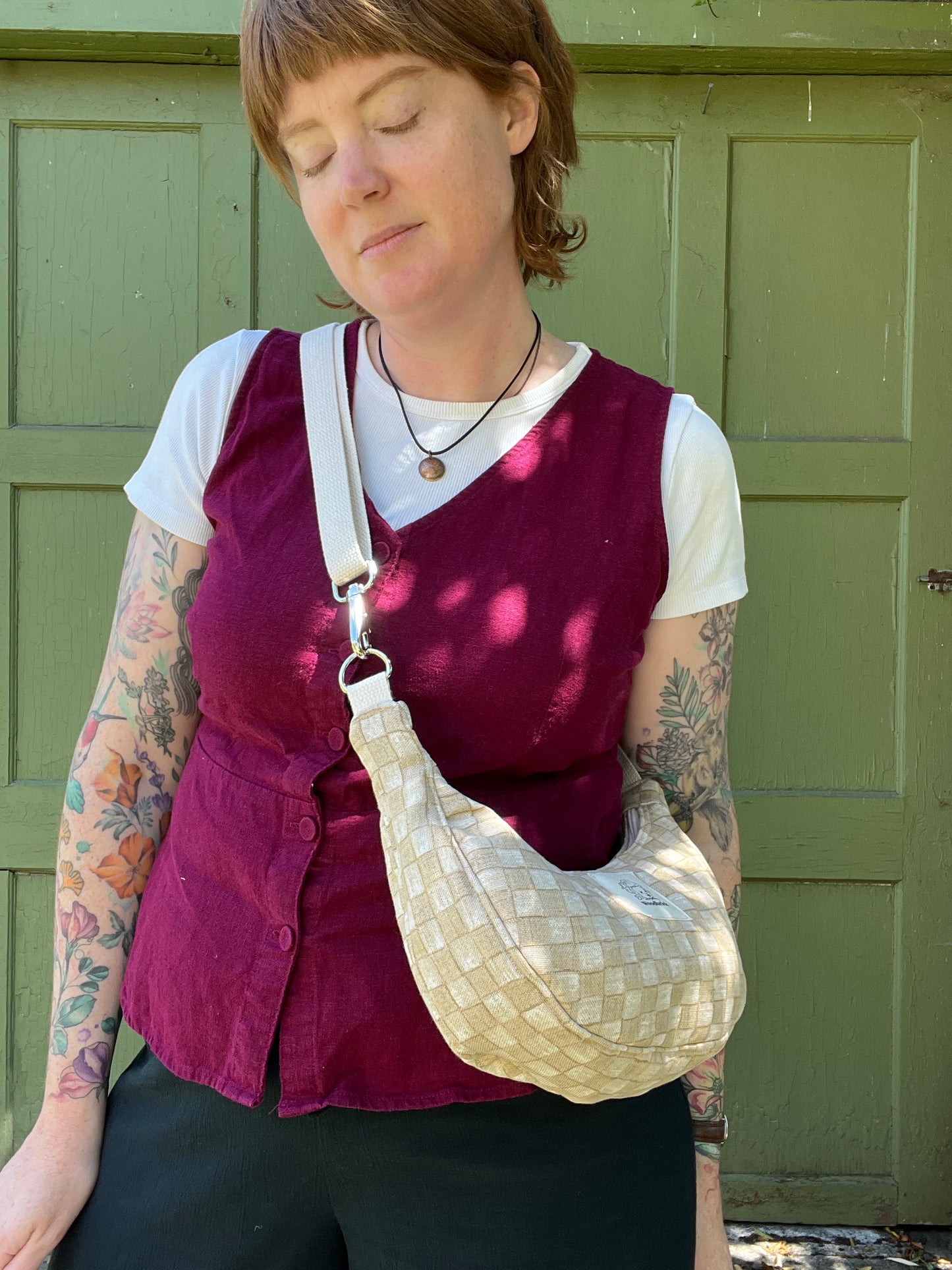 "Basket case" Sidekick Crescent Bag