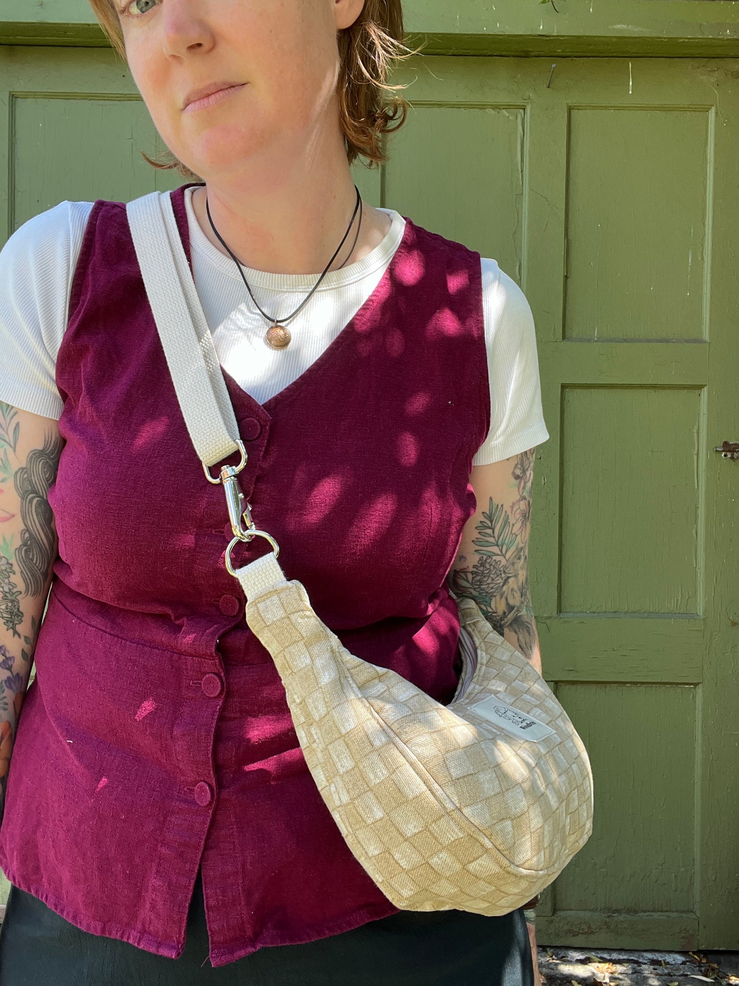 "Basket case" Sidekick Crescent Bag