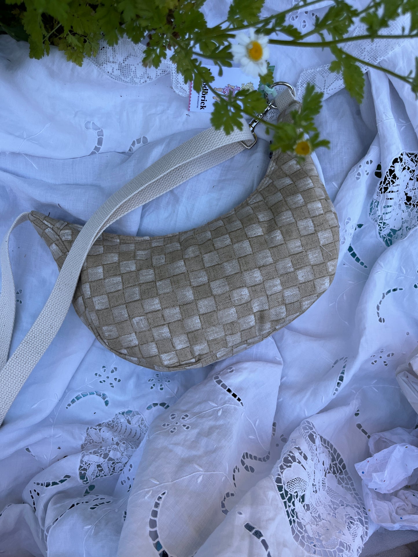 "Basket case" Sidekick Crescent Bag
