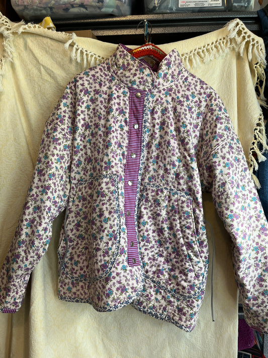 "Nootka Rose" Quilt Coat - Large
