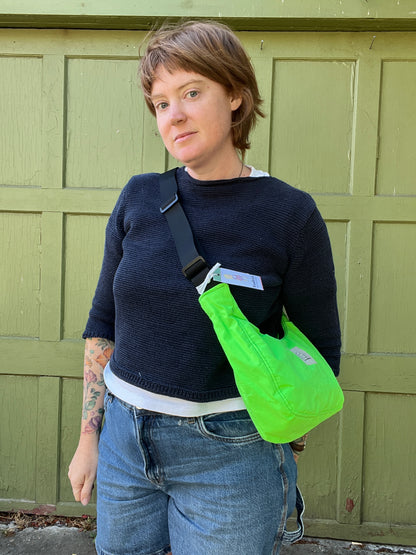 "Day Glo Slime" Water Resistant Big Shoulder Bag