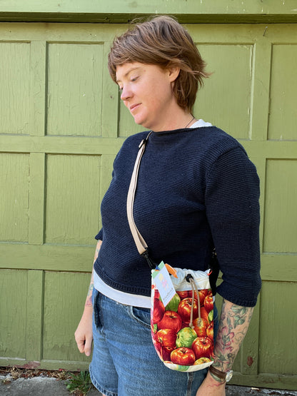 "Apple Tree"  Upcycled Crossbody Water Bottle Sling