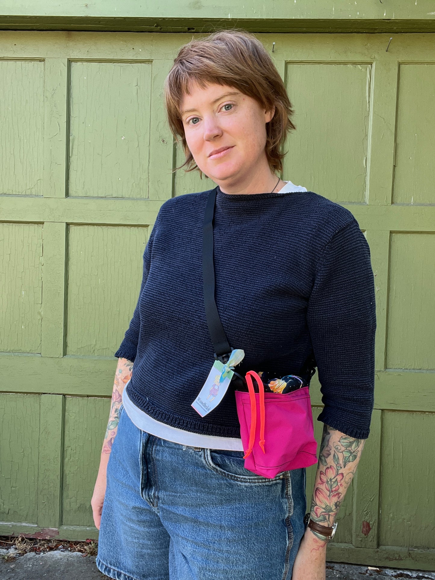 "Fairy Sky"  Water Resistant Upcycled Crossbody Water Bottle Sling