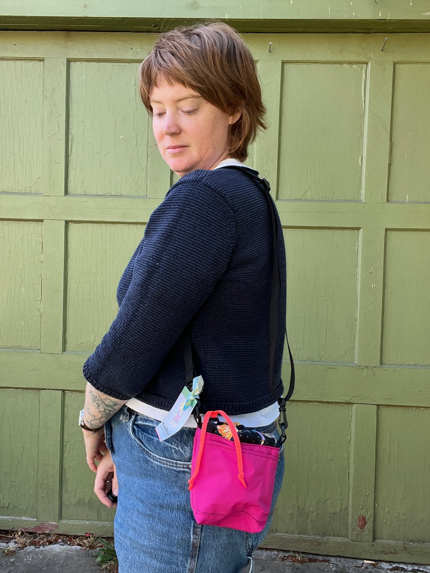 "Fairy Sky"  Water Resistant Upcycled Crossbody Water Bottle Sling
