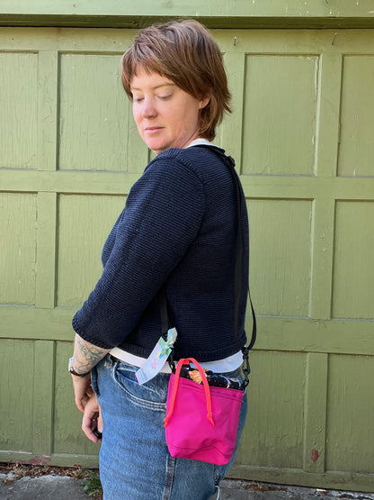 "Fairy Sky"  Water Resistant Upcycled Crossbody Water Bottle Sling