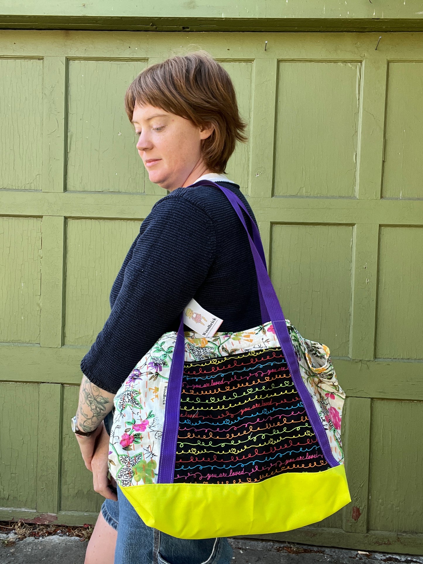 "You are Loved" Water resistant and Kantha quilt Gloat n' Tote