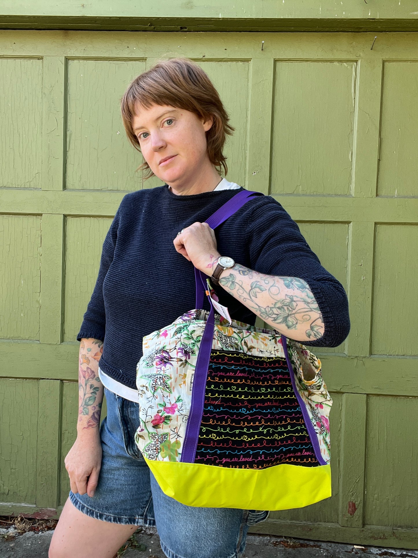 "You are Loved" Water resistant and Kantha quilt Gloat n' Tote