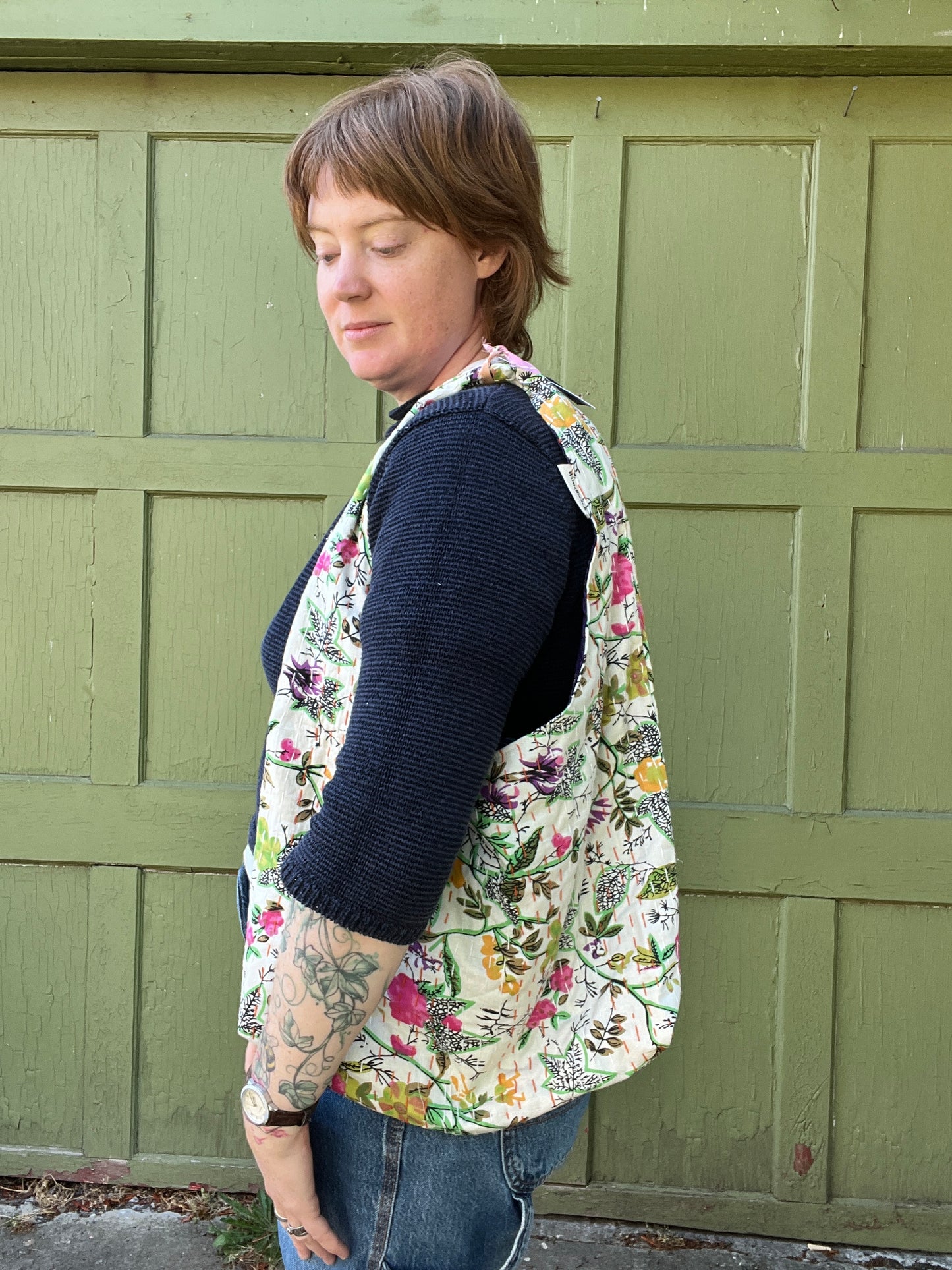 "Deep Purple" Kantha Quilt Large Slouchy Tote