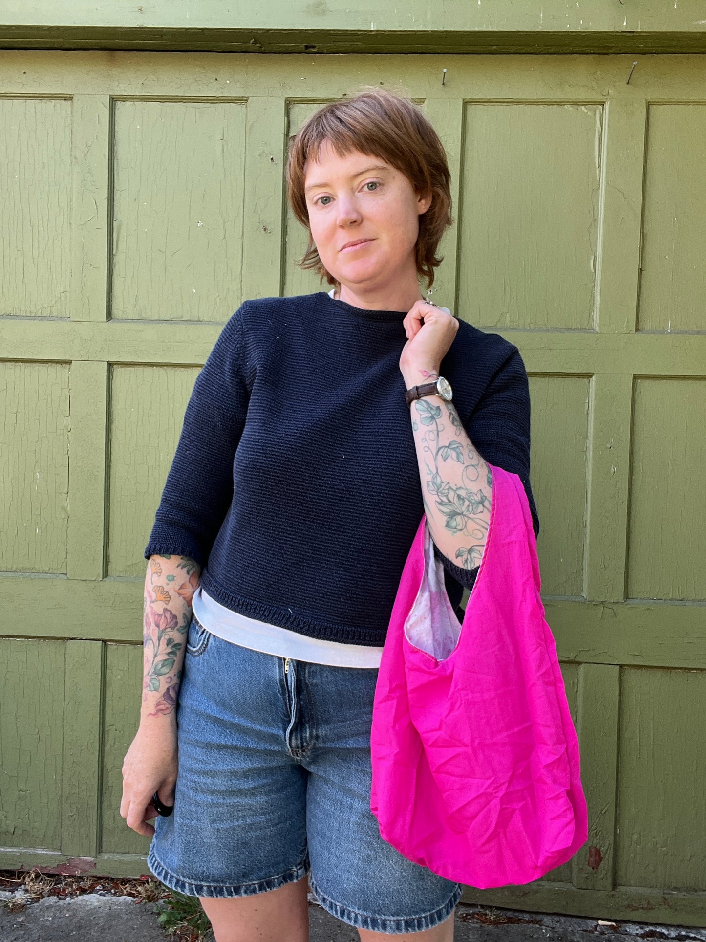 "Marcy's Pink" Splash Proof Small Slouchy Tote