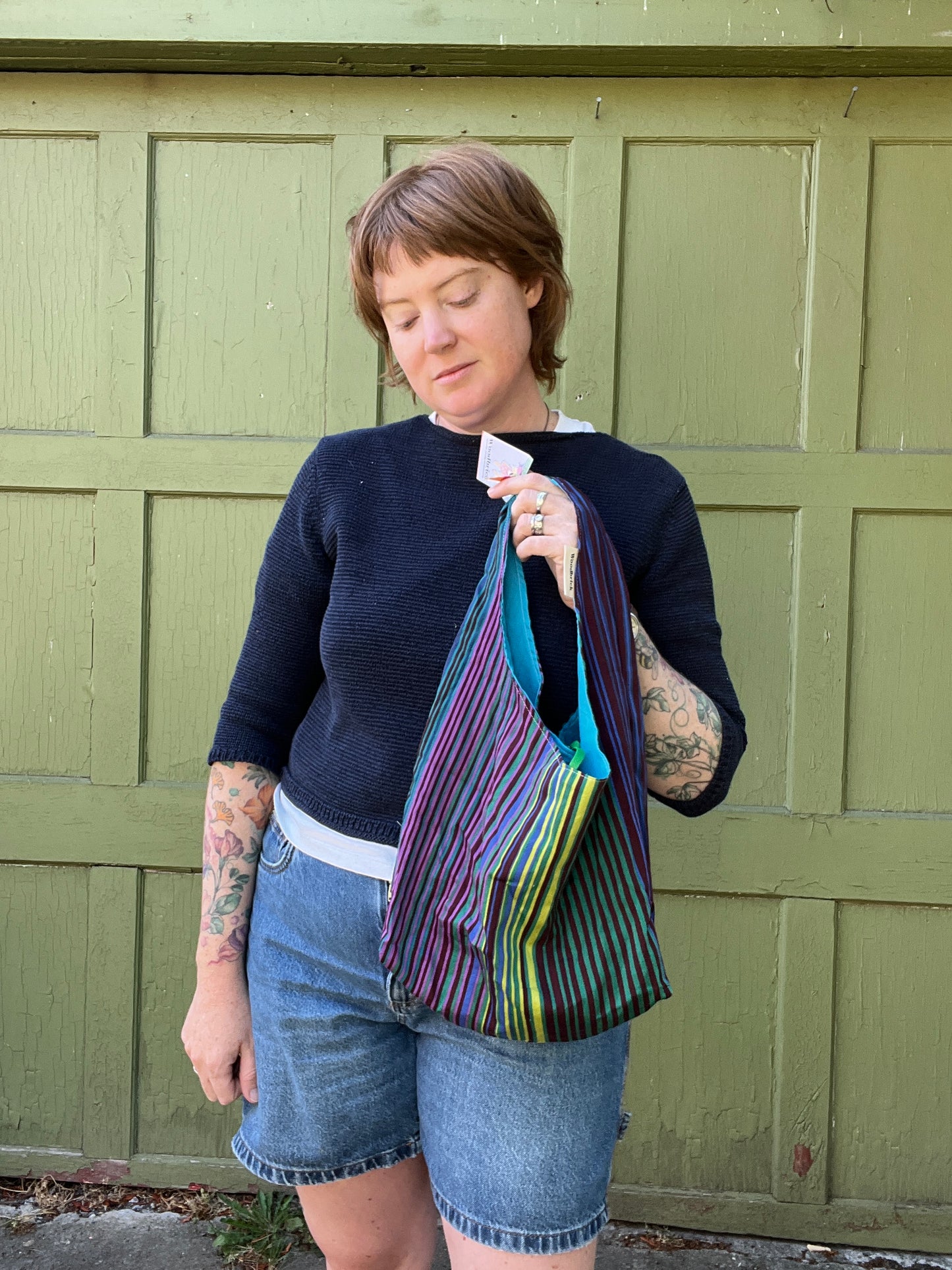"Jenny's Stripe" Small Slouchy Tote