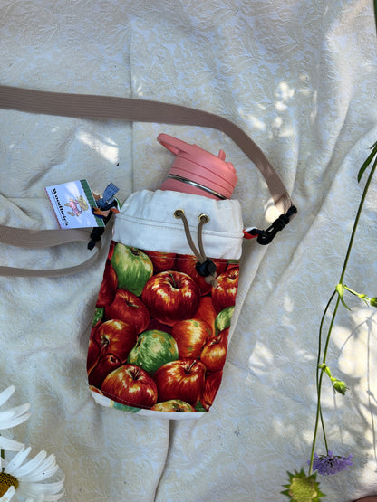 "Apple Tree"  Upcycled Crossbody Water Bottle Sling