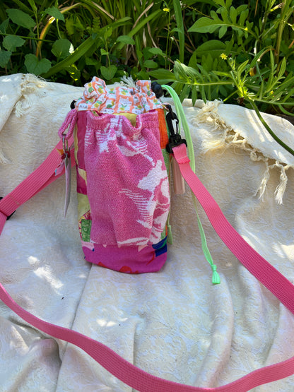 "Heat Wave" Upcycled Crossbody Water Bottle Sling with Side Opening