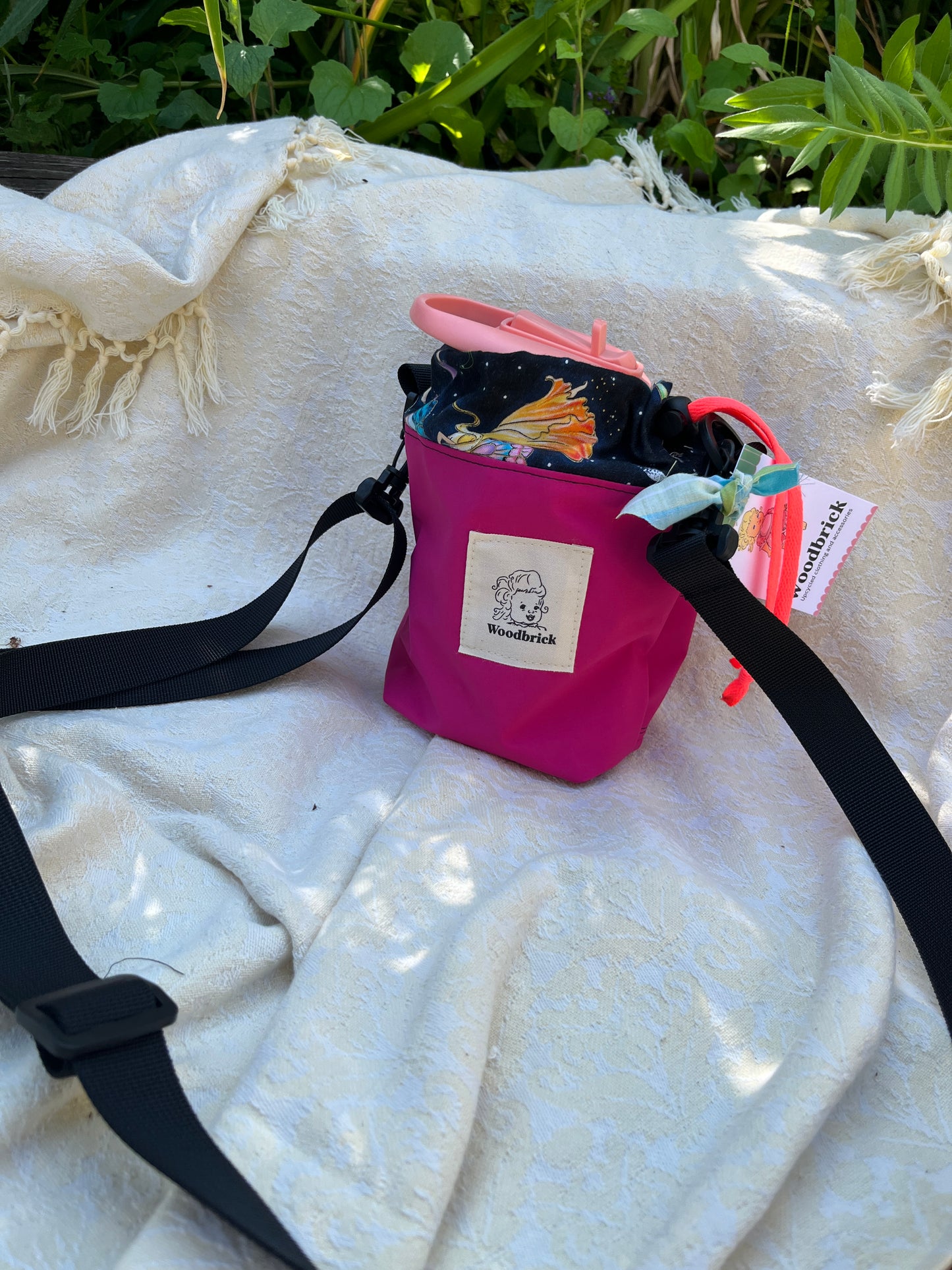 "Fairy Sky"  Water Resistant Upcycled Crossbody Water Bottle Sling