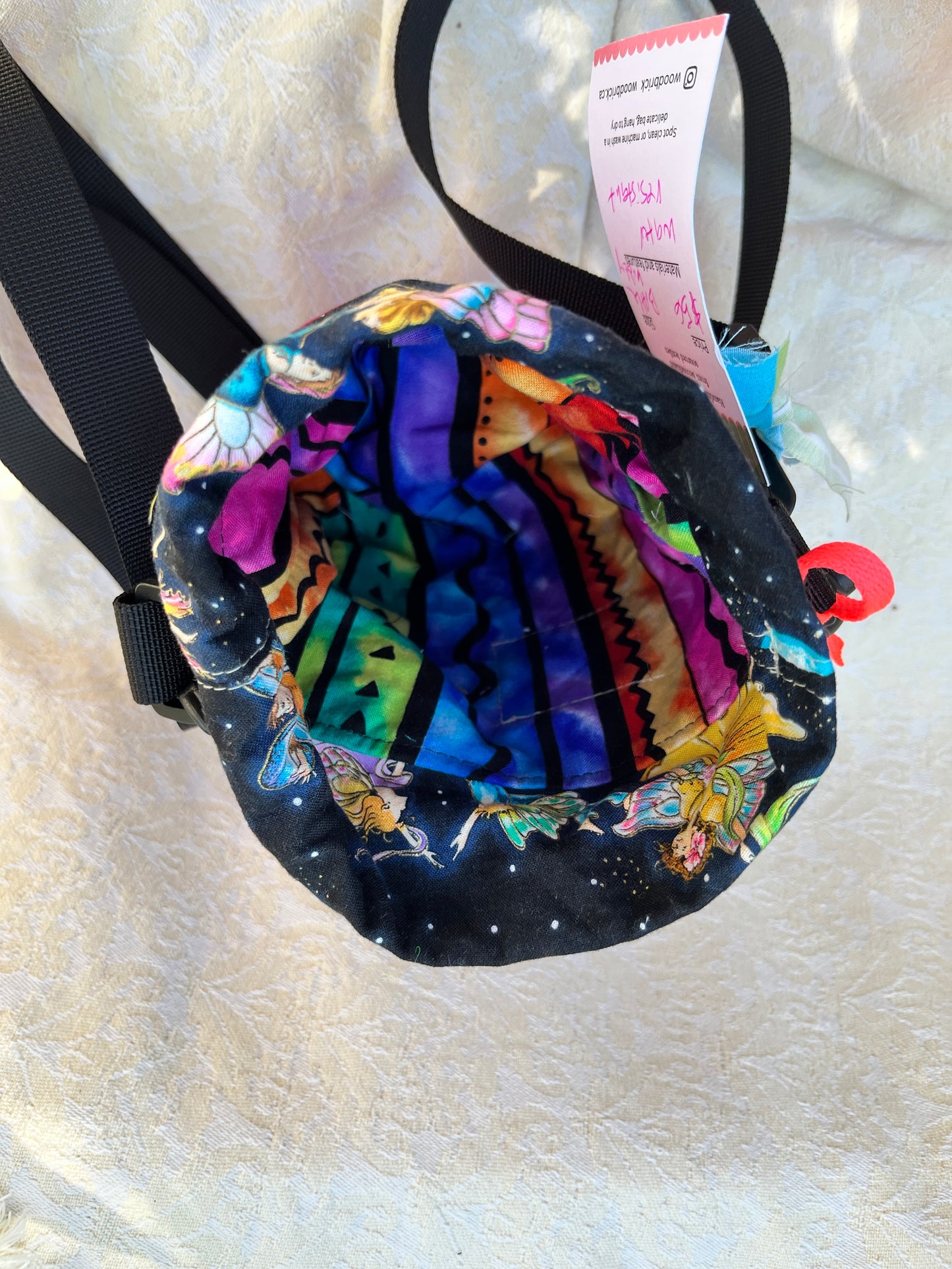 "Fairy Sky"  Water Resistant Upcycled Crossbody Water Bottle Sling