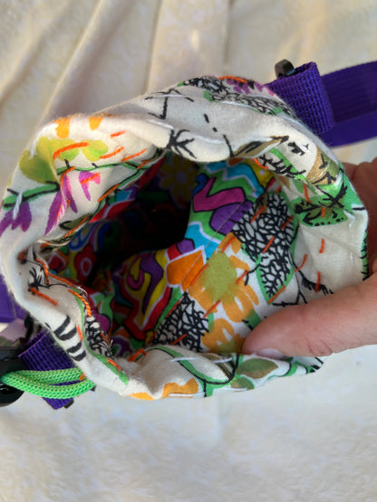 "Hot Pink Summer"  Water Resistant Kantha Quilt Upcycled Crossbody Water Bottle Sling