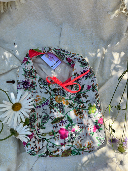 "Coral Dreams" Kantha Quilt Small Slouchy Tote