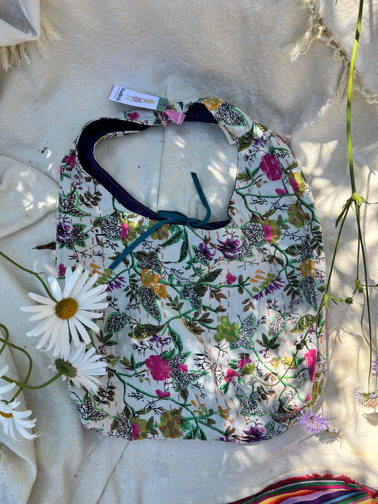 "Deep Purple" Kantha Quilt Large Slouchy Tote