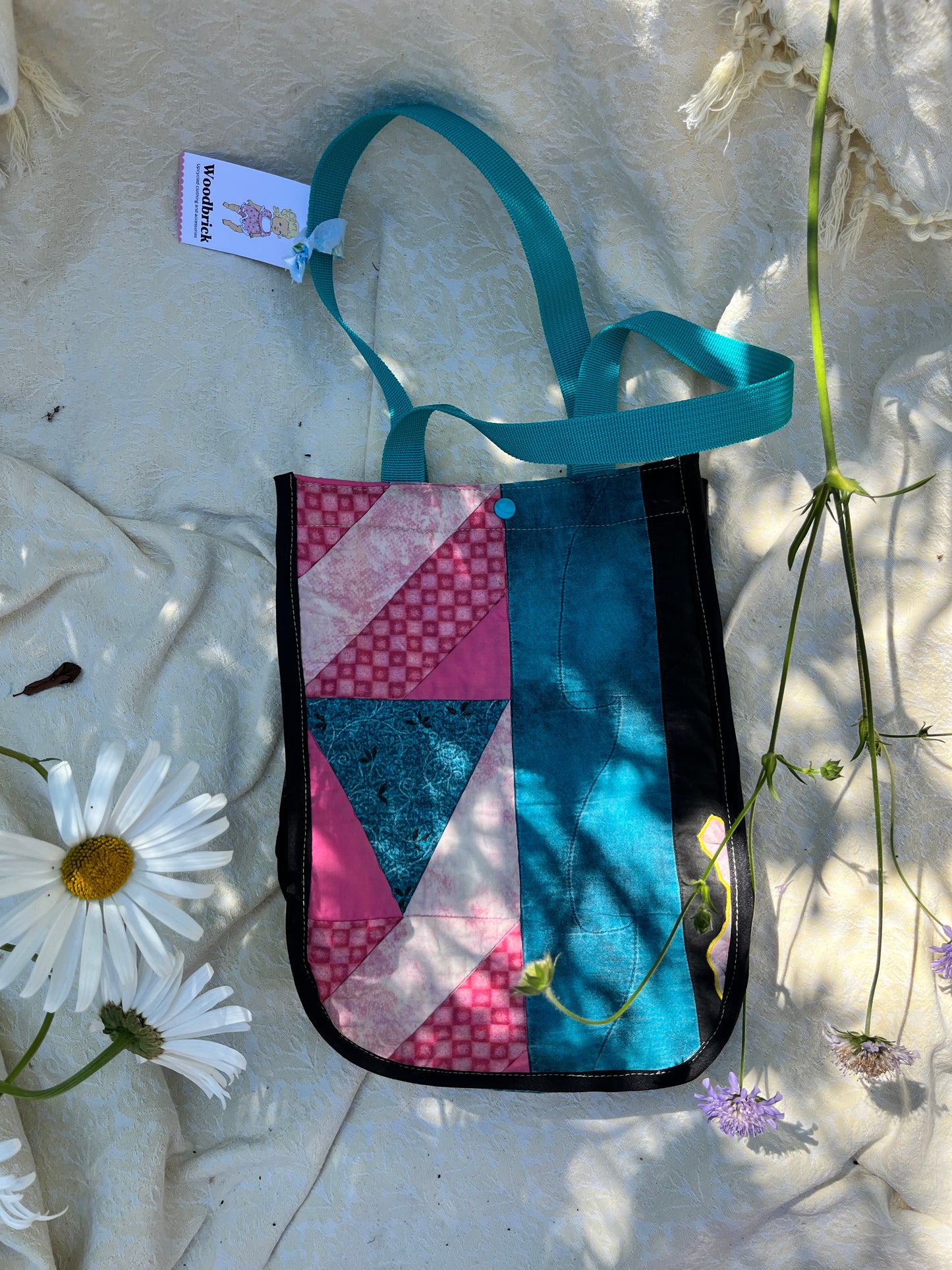 "Under the Sea" Lulu-style upcycled quilt shopping bag