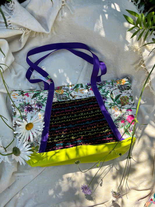 "You are Loved" Water resistant and Kantha quilt Gloat n' Tote