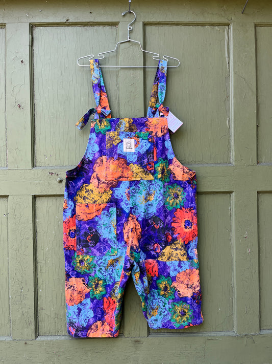 XL - "Acid Bloom" Vintage Adult Dungaree Shorts