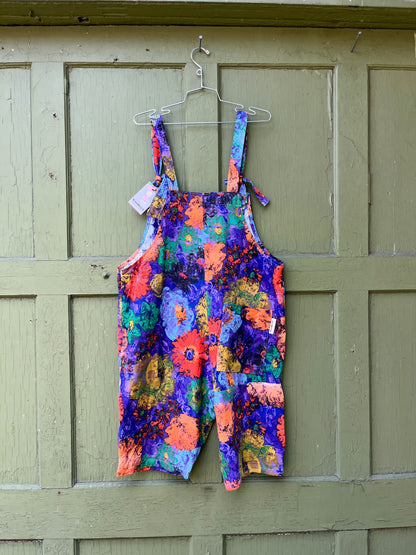 XL - "Acid Bloom" Vintage Adult Dungaree Shorts