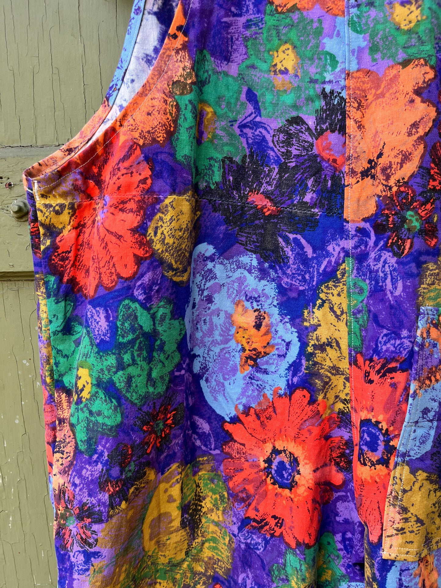 XL - "Acid Bloom" Vintage Adult Dungaree Shorts