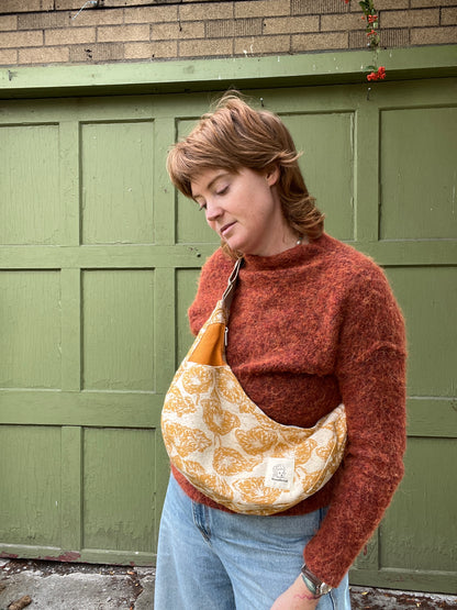 "Golden Harvest" Pocket Crescent Bag