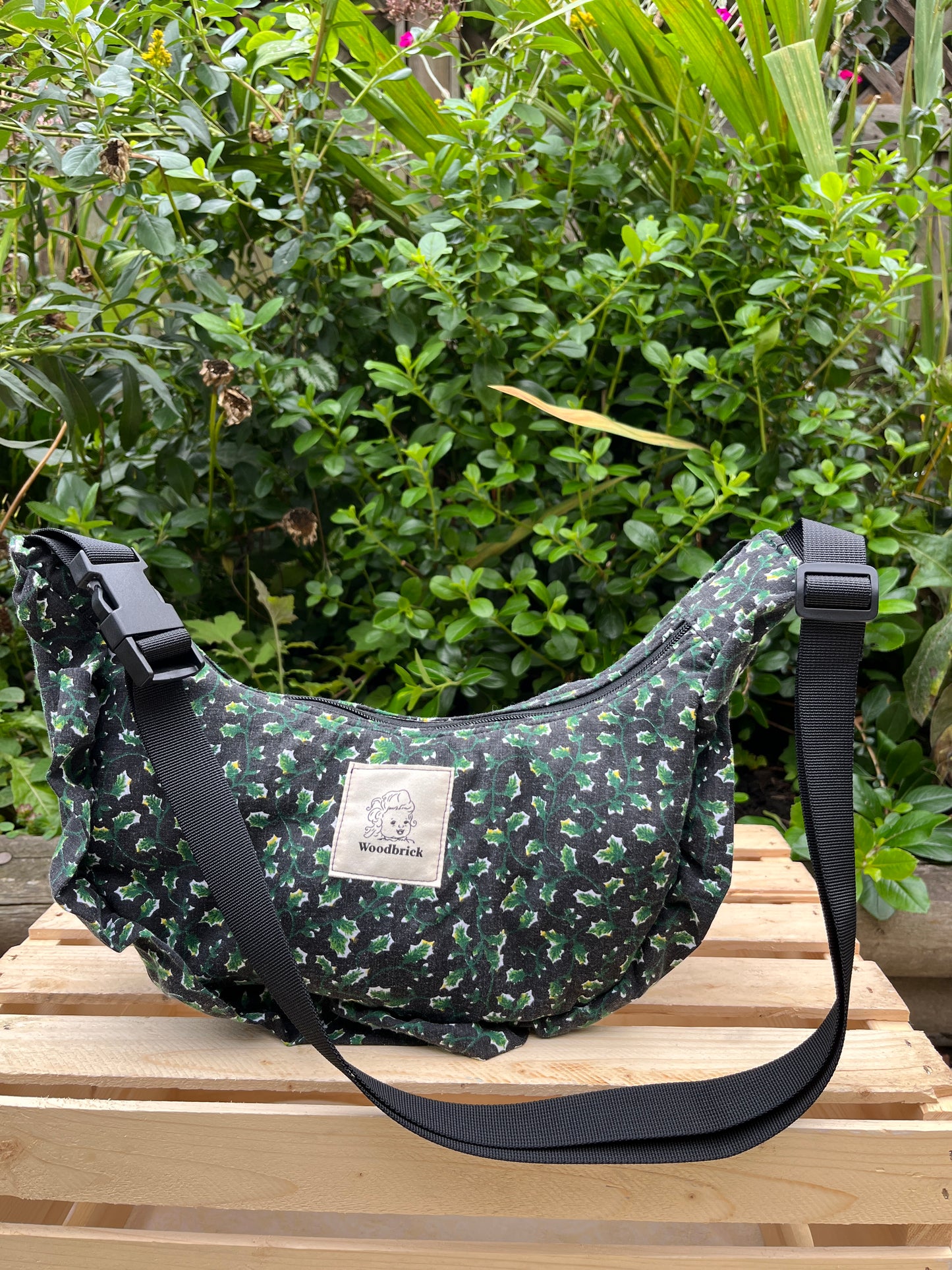 “Night Garden” Sidekick Crescent Bag