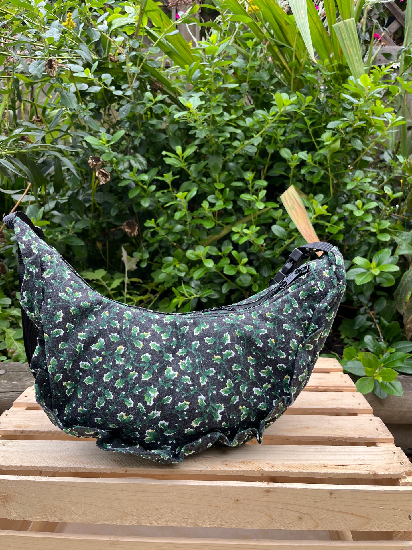 “Night Garden” Sidekick Crescent Bag
