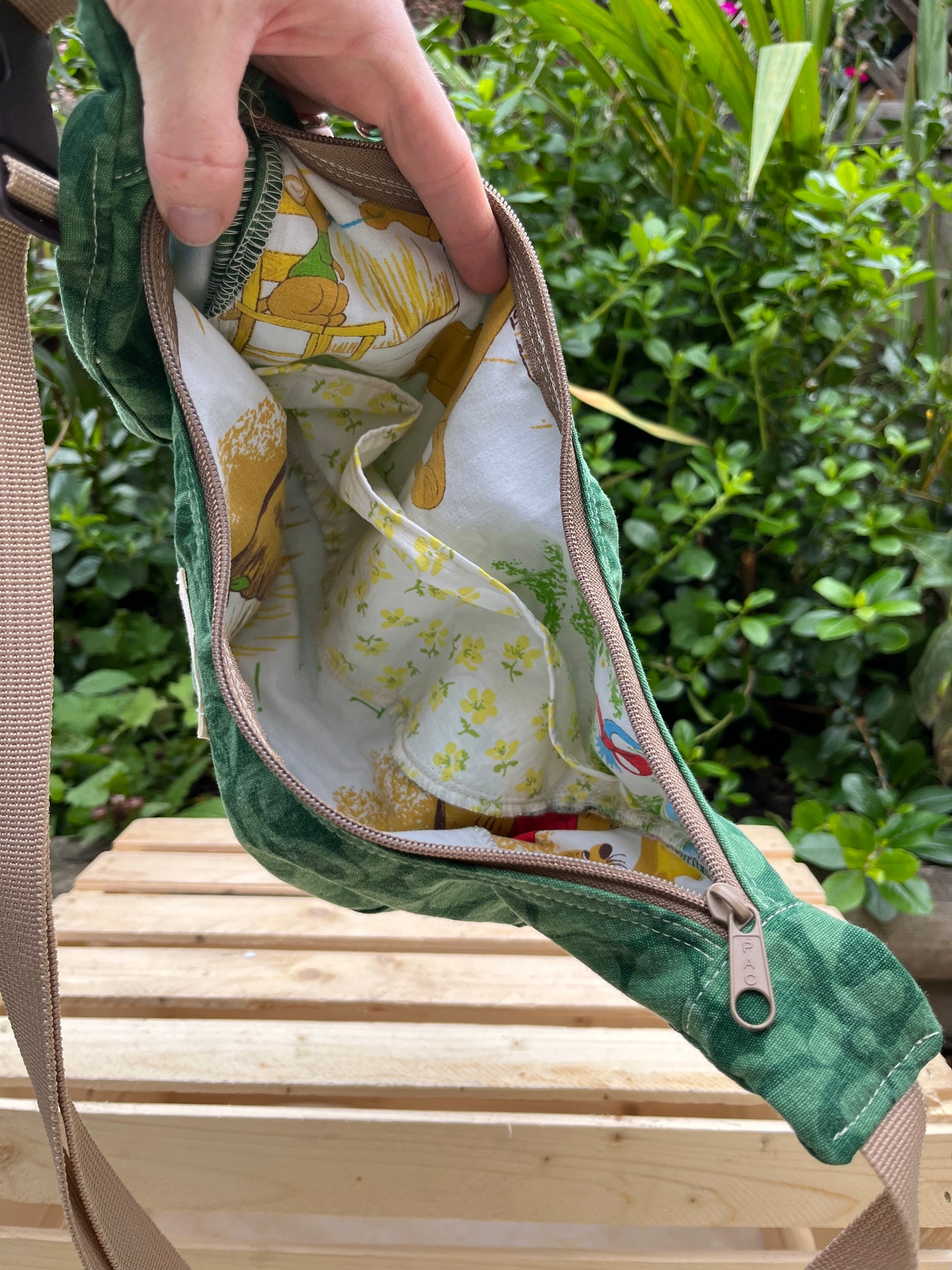 "Evergreen" Sidekick Crescent Bag