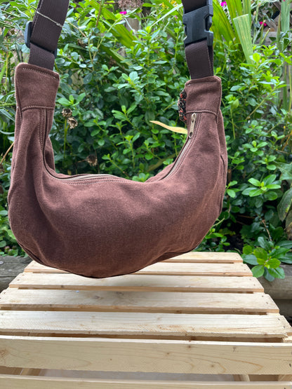 "How now brown cow" Classic Crescent Bag