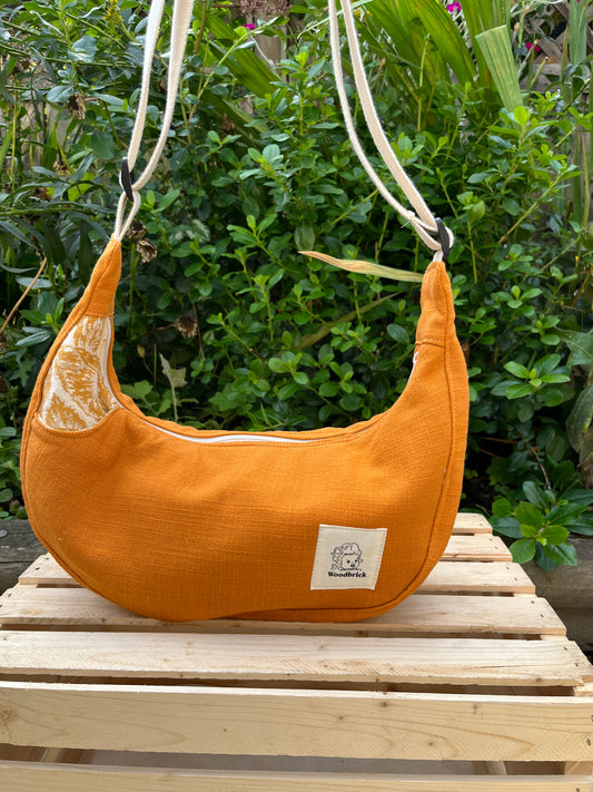 "Reverse Golden Harvest"  Pocket Crescent Bag