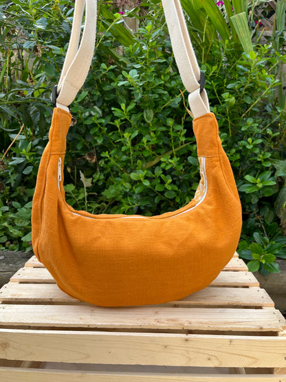 "Reverse Golden Harvest"  Pocket Crescent Bag