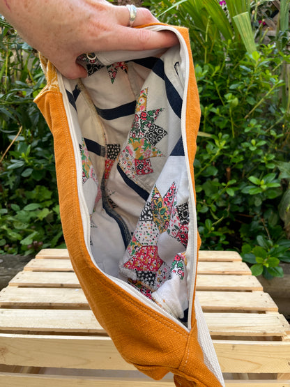 "Reverse Golden Harvest"  Pocket Crescent Bag