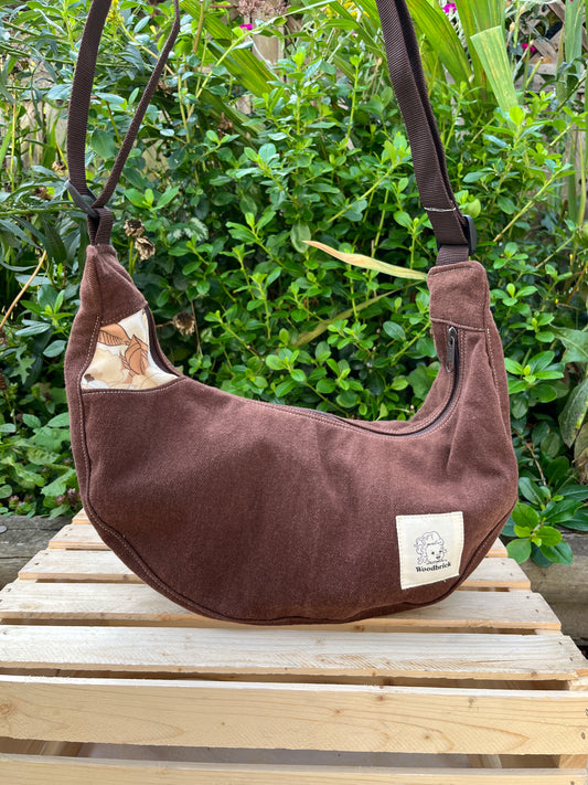 "Chocolate" Pocket Crescent Bag
