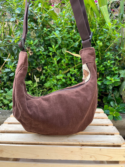 "Chocolate" Pocket Crescent Bag