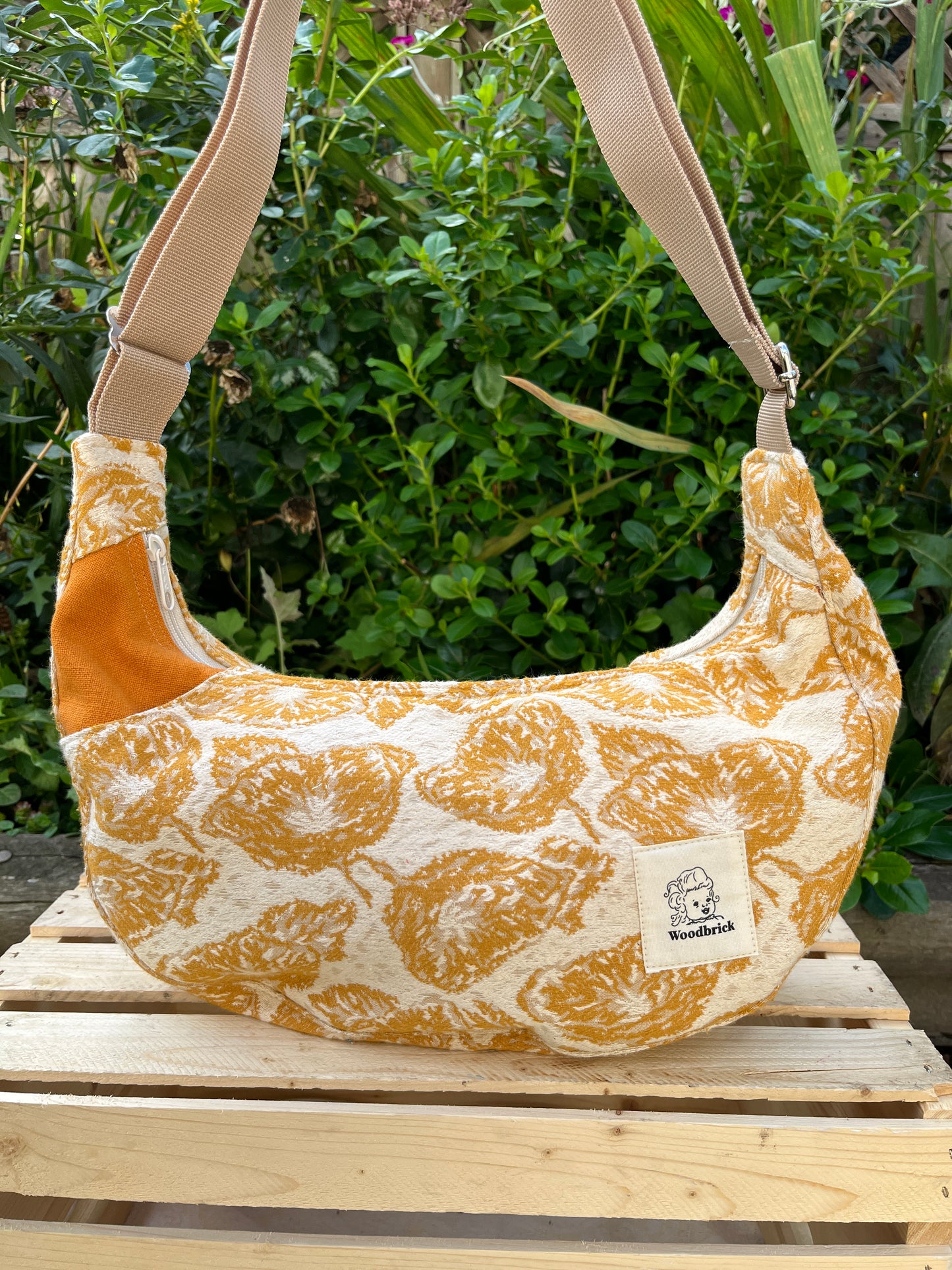"Golden Harvest" Pocket Crescent Bag