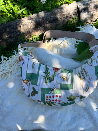 "Flora and Fauna" Upcycled Classic Crescent Bag