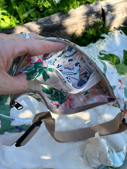 "Flora and Fauna" Upcycled Classic Crescent Bag