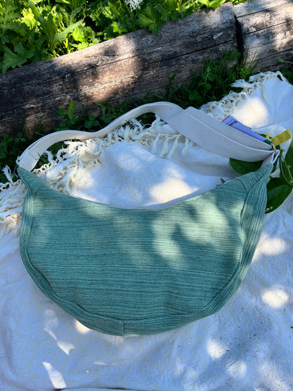 "Seaweed" Upcycled Classic Crescent Bag