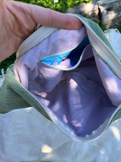 "Seaweed" Upcycled Classic Crescent Bag